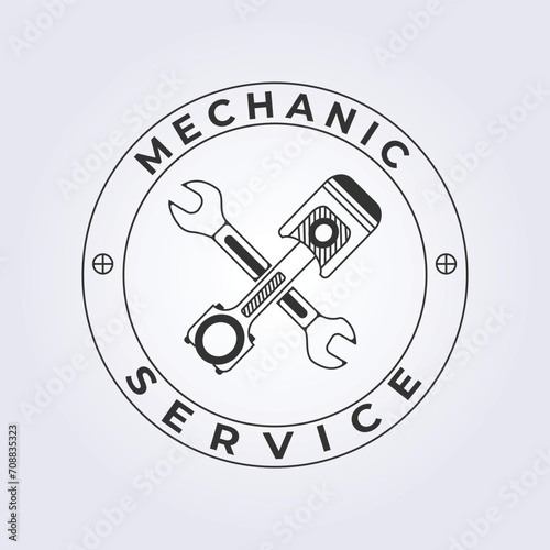 Mechanic service logo vector illustration design