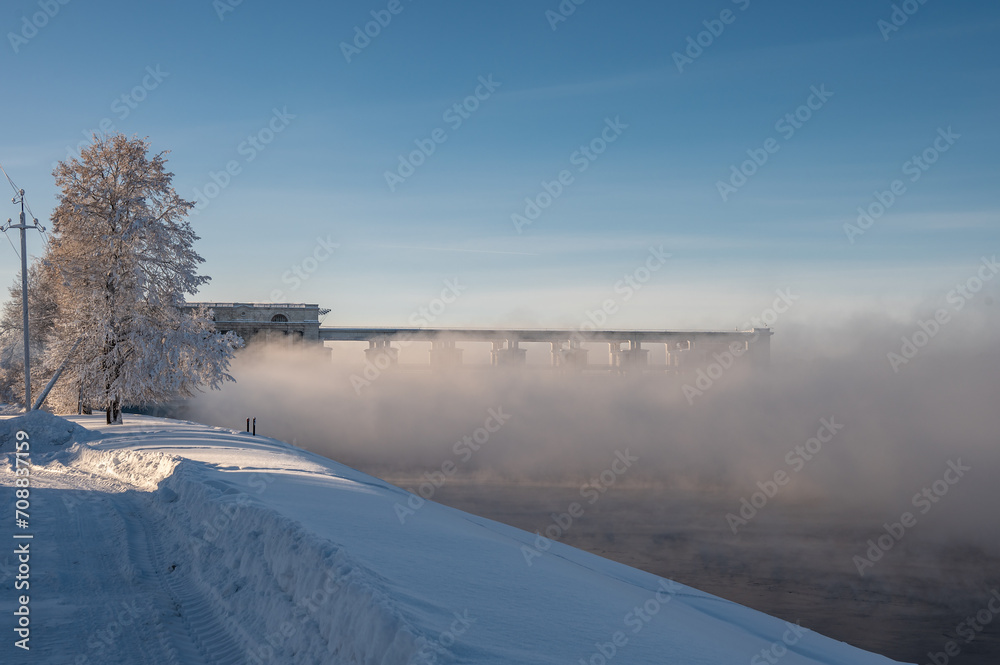 Hydroelectric Power Plant. Town of Uglich, Russia.