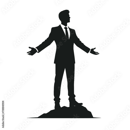 Welcoming Business Leader Silhouette
