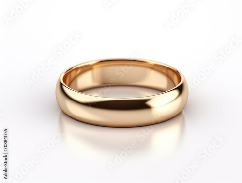 Gold wedding ring isolated on white background