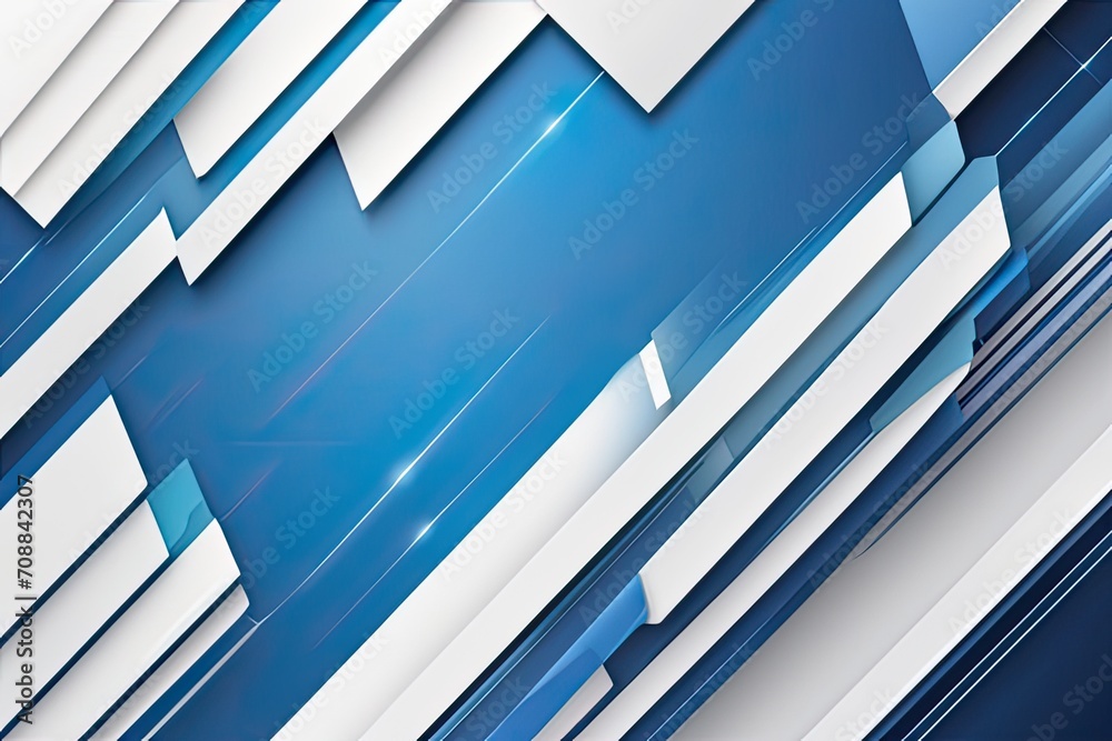 Obraz premium Abstract blue background with white arrows. Vector illustration.