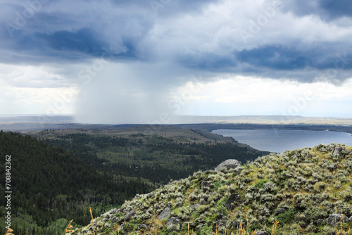 Isolated Thunderstorm Pinedale Wyoming U.S.A. Rain Clouds Weather Events