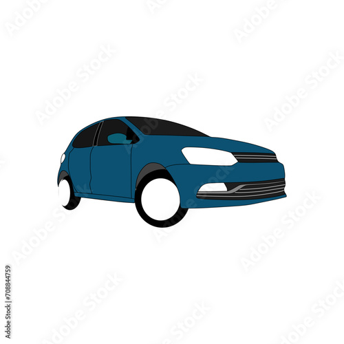 private car in blue and black