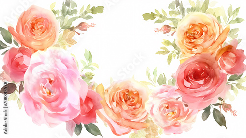 Empty floral frame with copy space for greeting card or invitation design