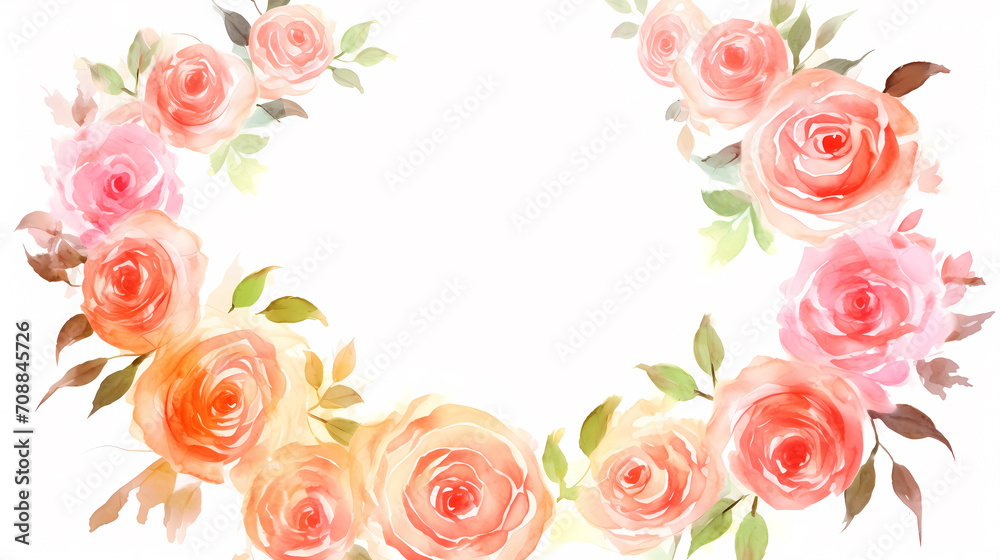 Empty floral frame with copy space for greeting card or invitation design Empty floral frame with copy space for greeting card or invitation design