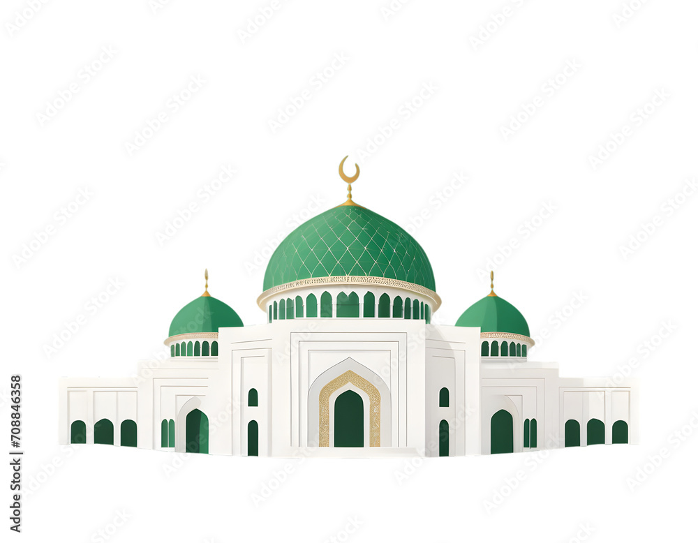 Dome of the mosque on transparent background