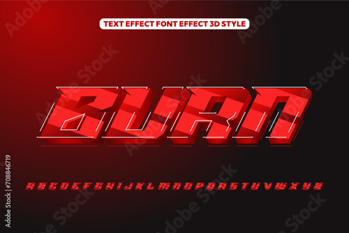 3d text font effect burn vector 