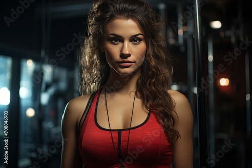 Photo Realistic of a Female Weightlifter in a Weightlifting Singlet, Generative AI