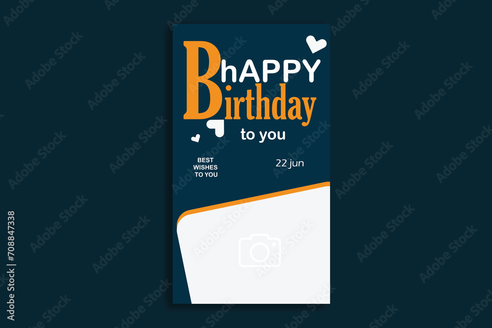 Obraz premium birthday story social media post template modern story 