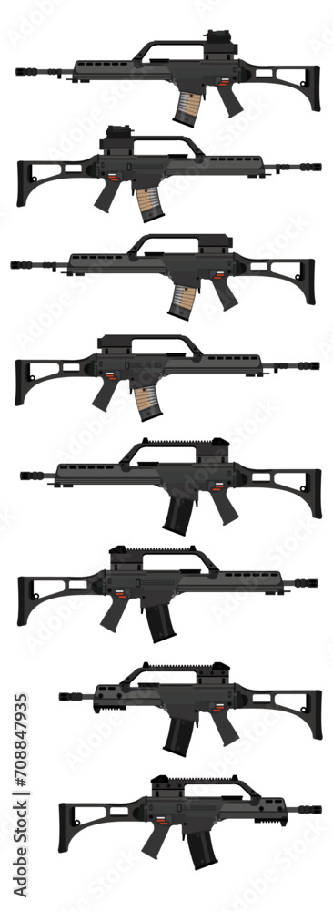 Modern German Assault Rifle Models - obrazy, fototapety, plakaty 