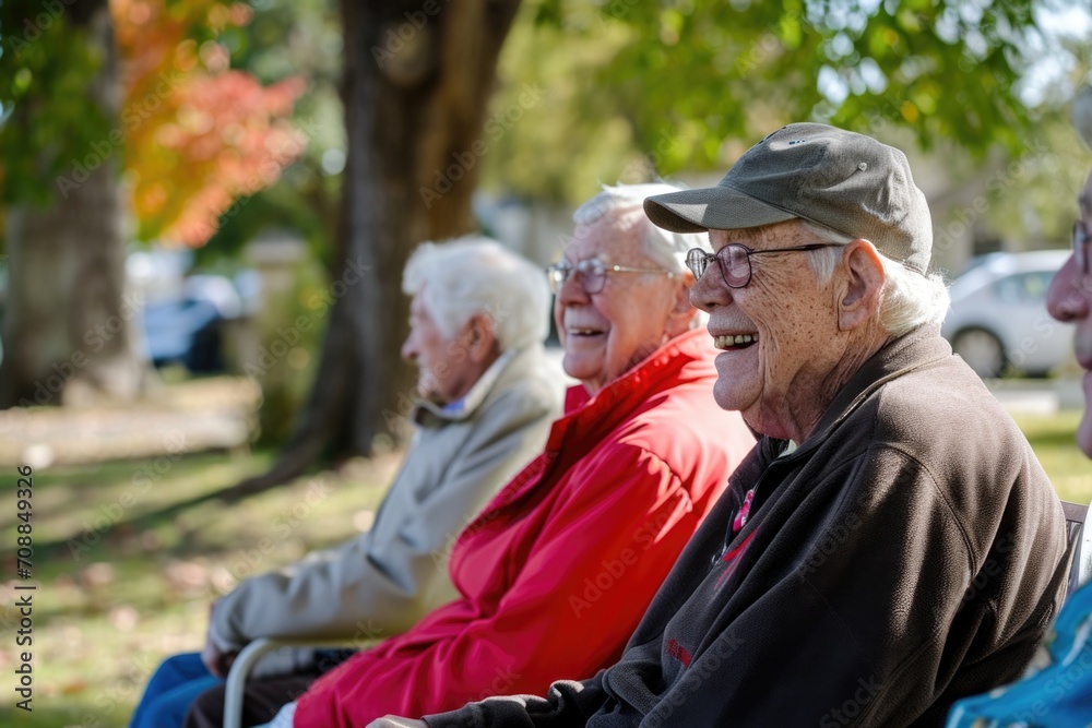 Elderly people engage in community activities. 