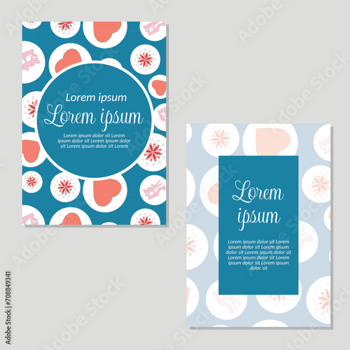 Wedding invitation card template. Valentine's Day seamless pattern backgrounds save the date, invitation, greeting card, vector illustration.