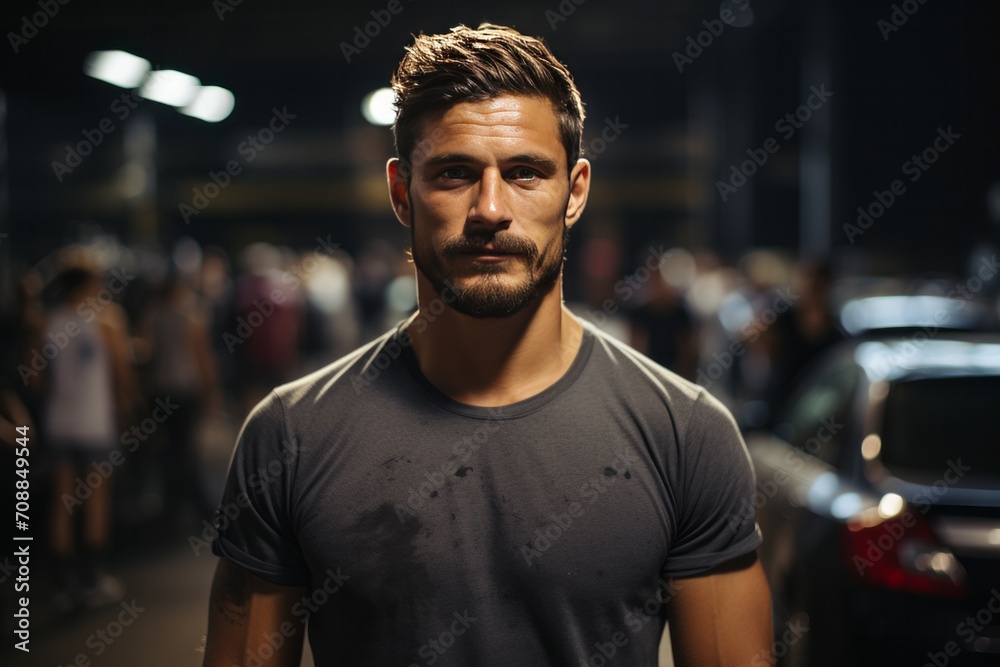 Photo Realistic of a CrossFit Athlete in Athletic Shorts and a CrossFit T-Shirt, Generative AI