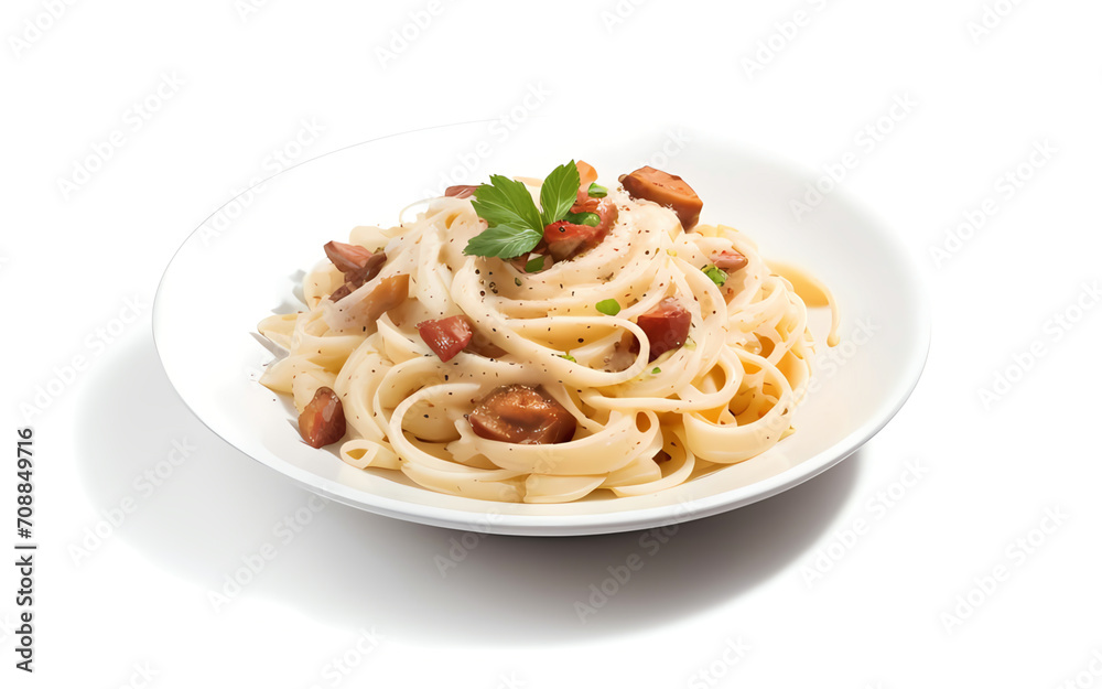 photo delicious pasta isolated on white background ai generated