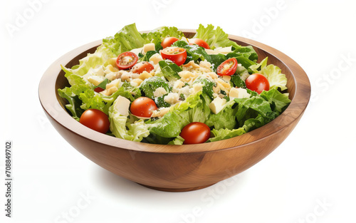 photo delicious salad isolated on white background ai generated