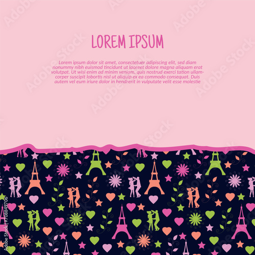 Vector colorful Valentine's Day with a seamless pattern background. Vector illustration background.