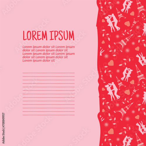 Vector colorful Valentine's Day with a seamless pattern background. Vector illustration background.