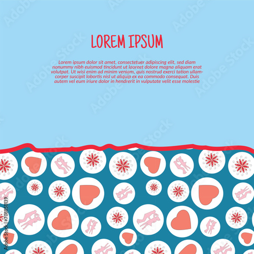 Vector colorful Valentine's Day with a seamless pattern background. Vector illustration background.