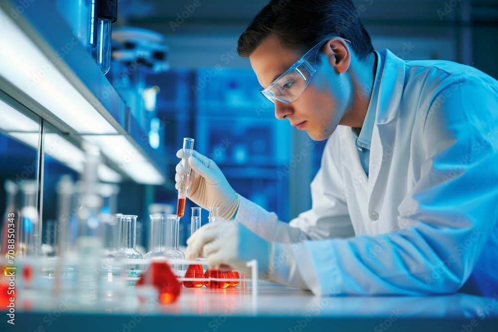 portrait of a female researcher working in a laboratory
