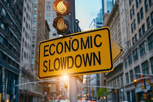 Caution Sign: Economic Slowdown Ahead in Urban Setting