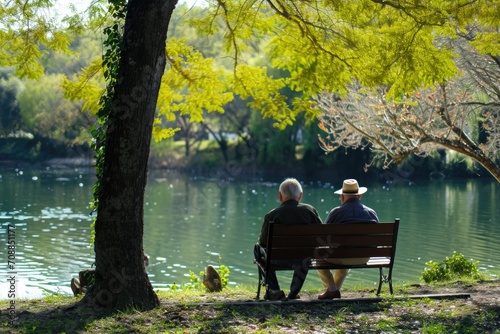 Elderly people enjoy nature.  © kramynina