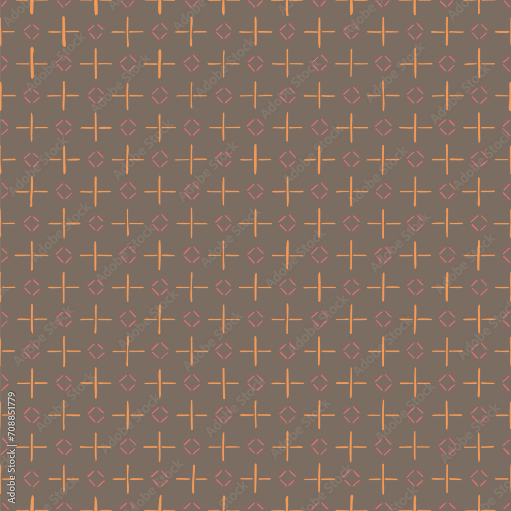 hand drawn crosses, squares. retro repetitive background. vector seamless pattern. geometric fabric swatch. wrapping paper. continuous design element hand drawn crosses, squares. retro repetitive background. vector seamless pattern. geometric fabric swatch. wrapping paper. continuous design element