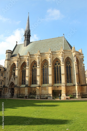 The view of the Exeter College of the Oxford University in sunny days