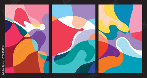 Vector colorful abstract psychedelic liquid and fluid background pattern