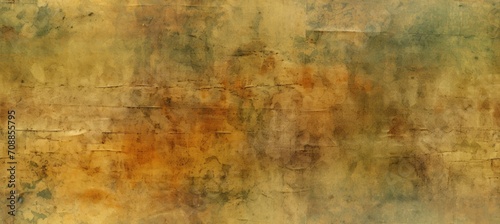 A Background Paper Immersed in Rich Autumn Hues, Marrying Forest Greens with Aged Grunge. Distressed Elegance with Hints of Light onto Dark © MdBaki