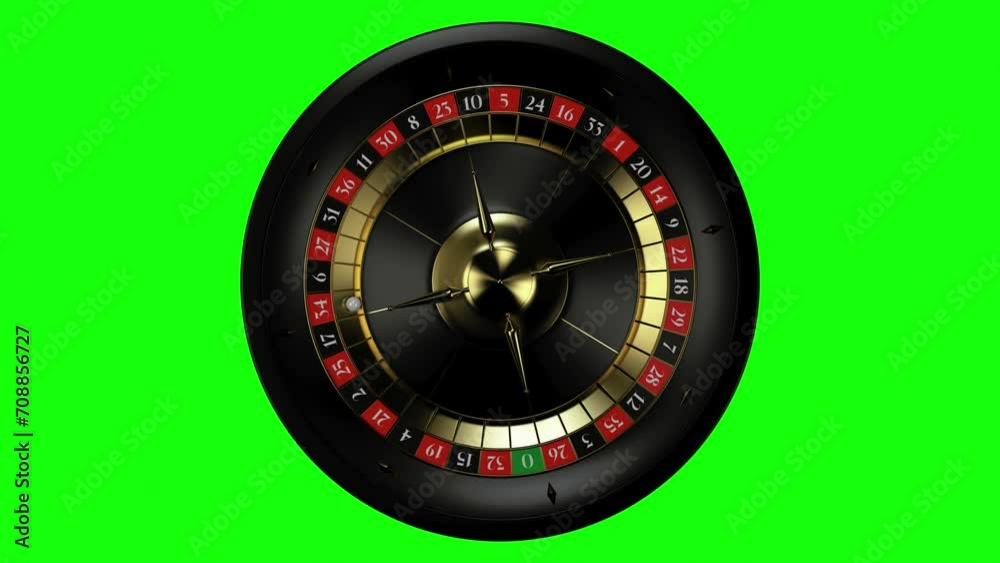 Vidéo Stock Random Roulette wheel on green screen. Roulette wheel