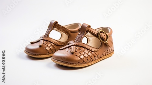 the handmade charm of baby chapal shoes, emphasizing their unique details and craftsmanship against the simplicity of a white background.