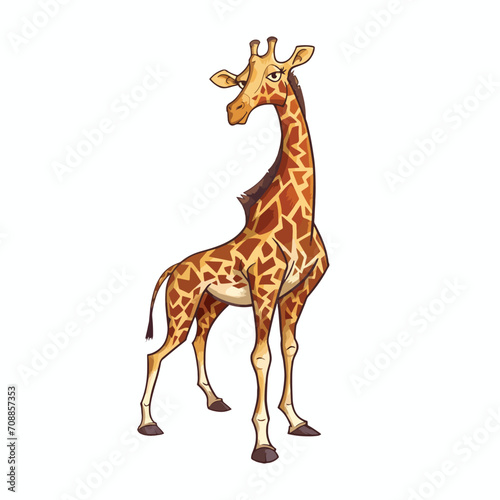 Giraffe standing cute vector illustration art