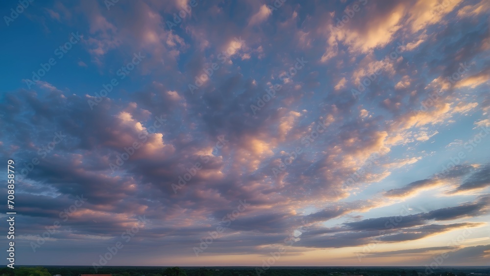 A Captivating Sky Photo Featuring Evening Colors in Late Afternoon. With Hues Resembling Midday but Infused with a Subtle, Warm Undertone, Witness Nature's Tranquil Transition.