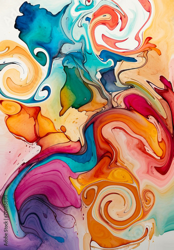 Abstract Rainbow Watercolor Texture Background
