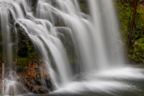 Detailed view of a waterfall