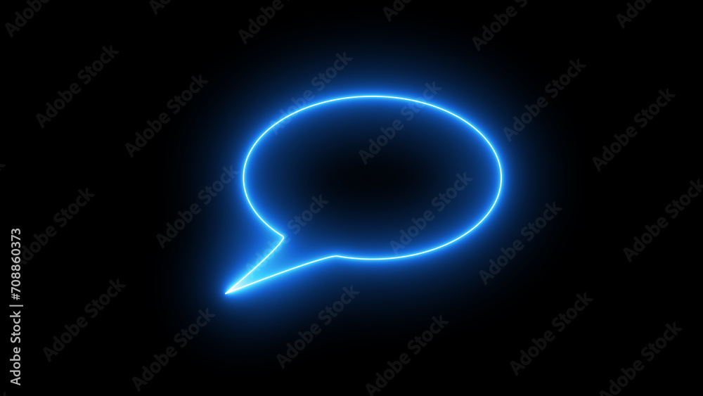 Neon Speech bubble icon or Circle empty frame on the black background. neon Messenger line icon. Speech bubble sign. Chat message. Neon Speech bubble icon or Circle empty frame on the black background. neon Messenger line icon. Speech bubble sign. Chat message.