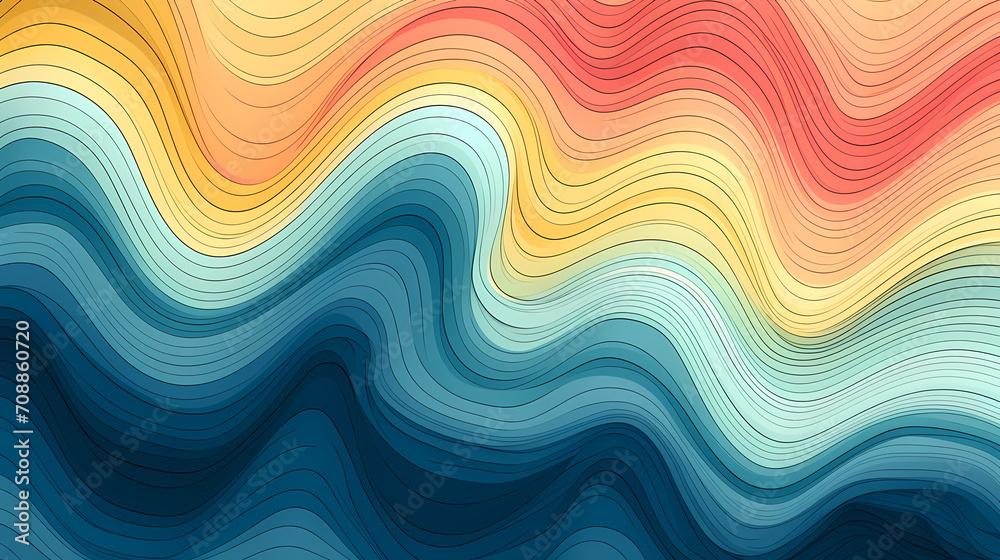 Obraz premium Technology abstract line background and light effect, technology-sense background material