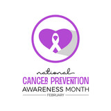 National Cancer Prevention Month observed every year in month of february. Vector health banner, flyer, poster and social medial template design.