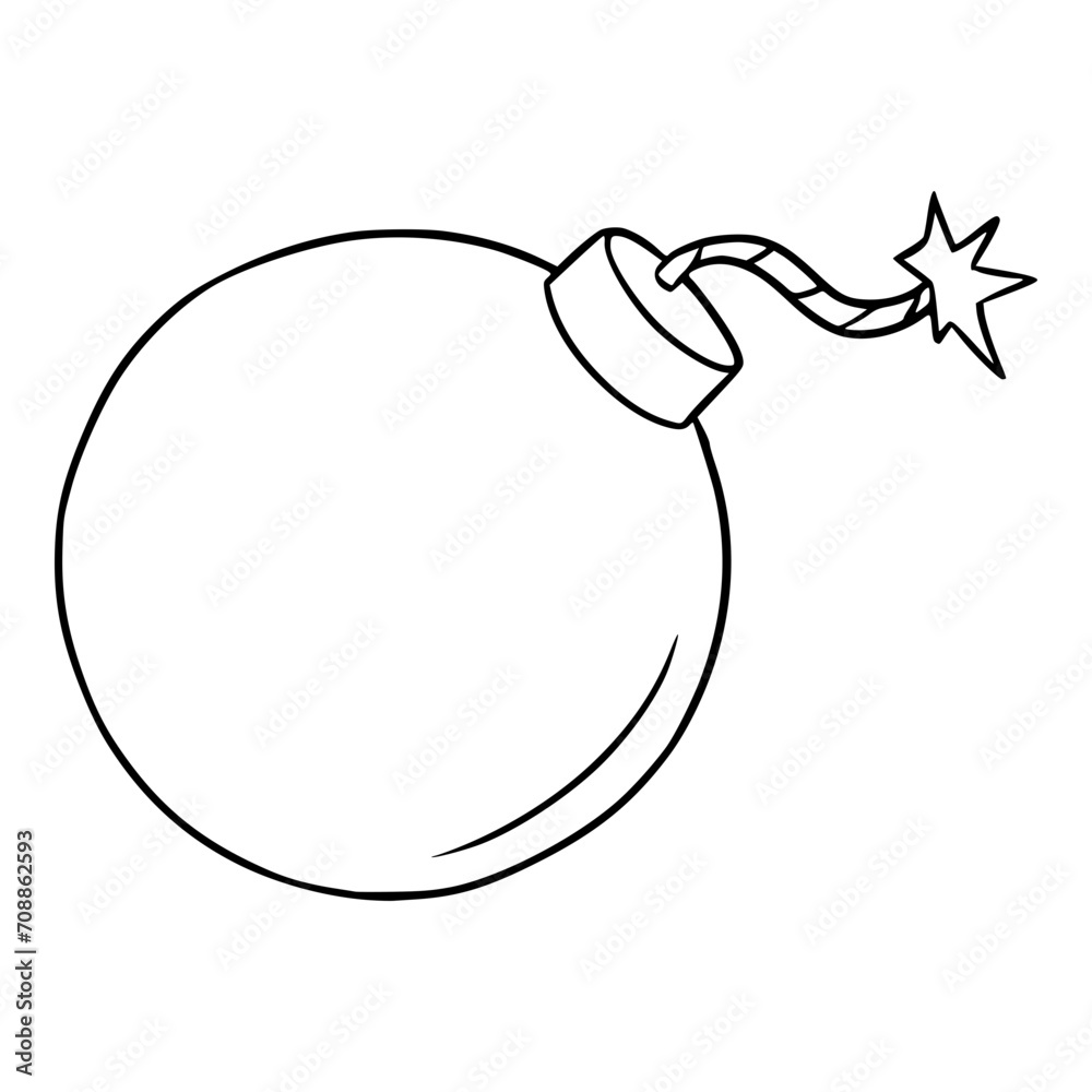 bomb illustration hand drawn outline sketch vector Stock Vector Adobe