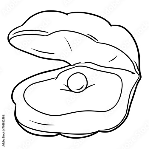 clam illustration hand drawn outline sketch vector