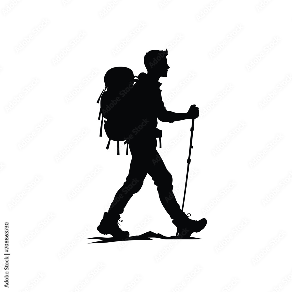 Solo Hiker Silhouette