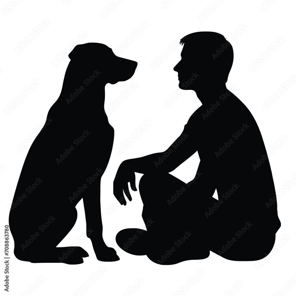 Dog and Owner Silhouette
