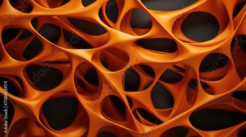 sculptural honeycomb structure in vivid orange. ideal for stylish backgrounds, creative presentation templates, and artistic textures