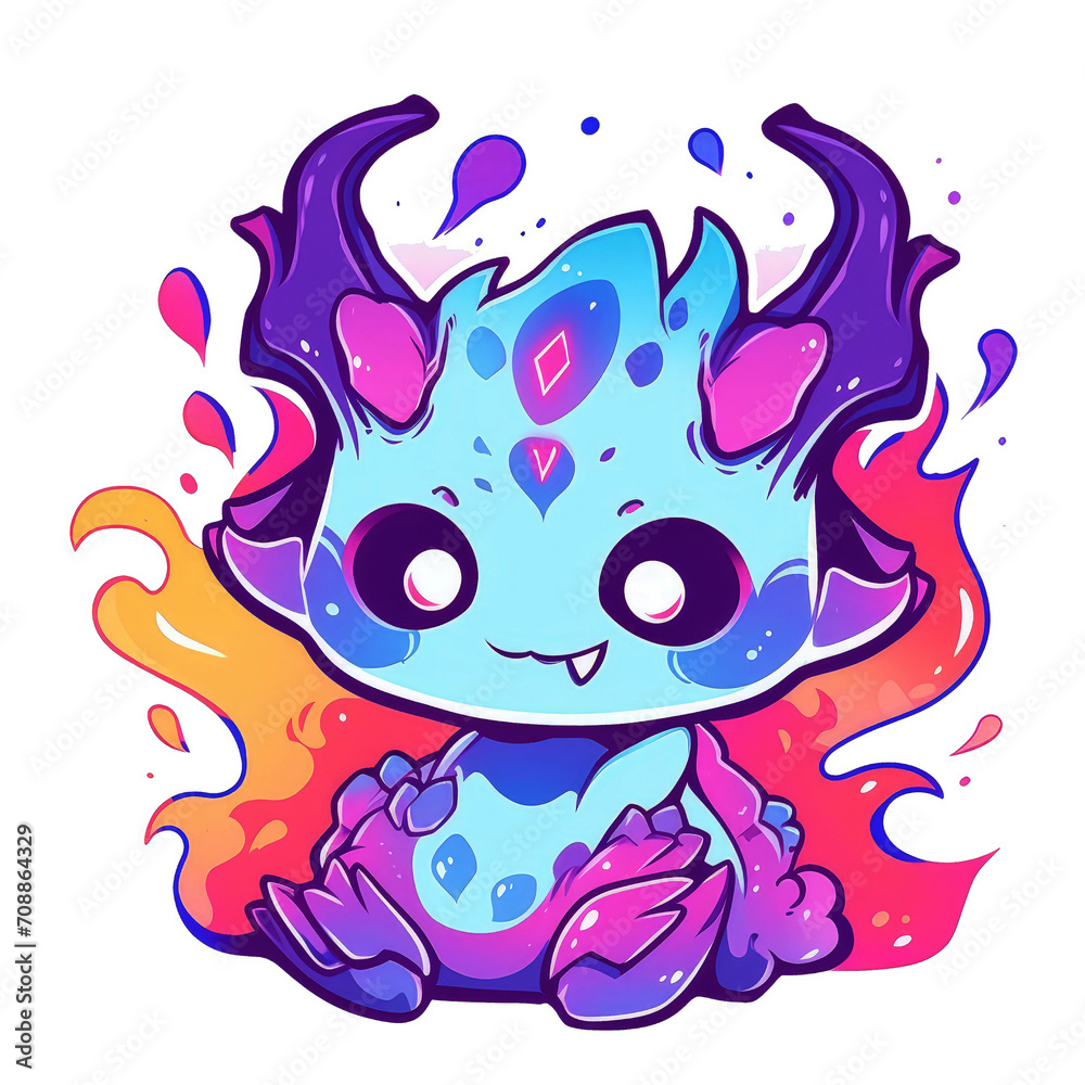 Cute baby monster game character. Cute mascot character Cute baby monster game character. Cute mascot character