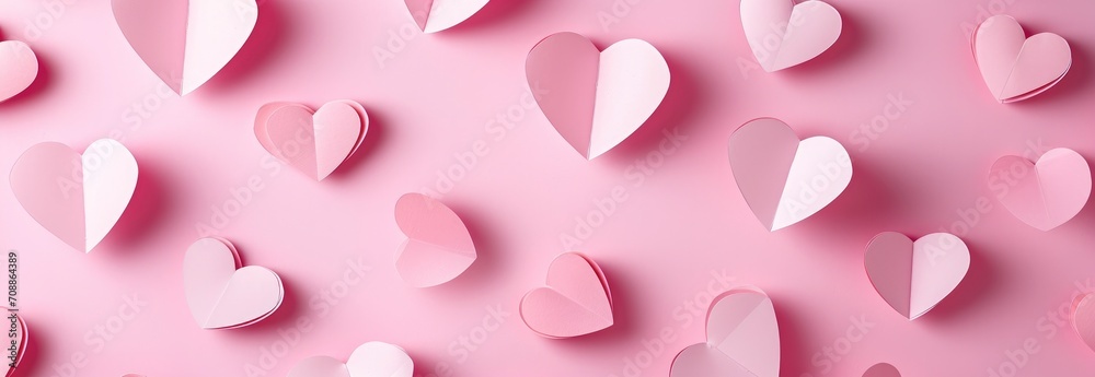  valentines day paper art hearts shape pattern