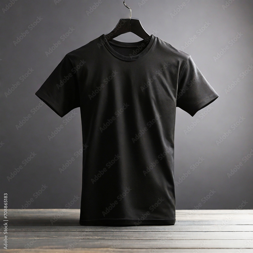 Black Blank Cotton T-shirt Mockup Design Template.Isolated Men short Sleeve Wear Front Shirt Textile Clothing Fashion Mockup for Advertisement.Model Body People Apparel Retail Style Concept Black Blank Cotton T-shirt Mockup Design Template.Isolated Men short Sleeve Wear Front Shirt Textile Clothing Fashion Mockup for Advertisement.Model Body People Apparel Retail Style Concept
