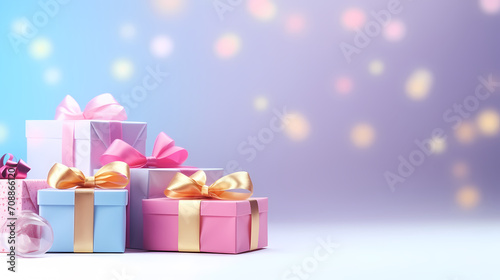 Gift box background with copy space for Christmas gifts, holidays or birthdays © Derby