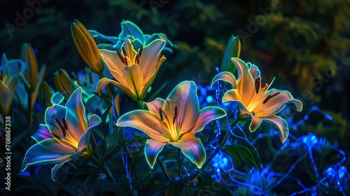 Beautiful lily flower on a dark background