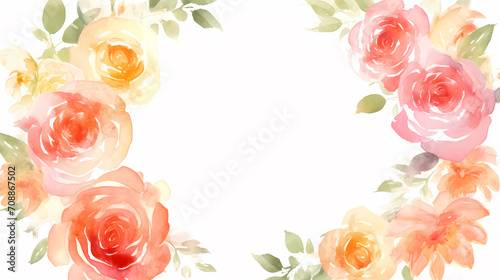 Floral frame with decorative flowers, decorative flower background pattern, floral border background