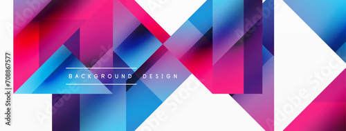 Geometric background with squares  triangles  circles. Shapes harmoniously interact  creating visually striking design for digital designs  presentations  website banners  social media posts